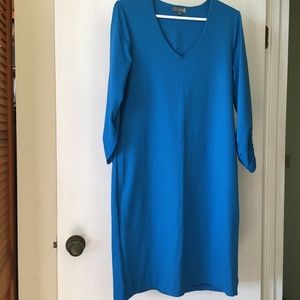 JudyP blue pencil dress. 3/4 sleeve. Size M.